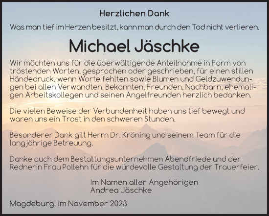 Traueranzeige von Michael Jäschke von Volksstimme Magdeburg