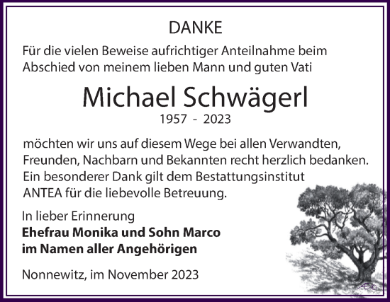 Traueranzeige von Michael Schwägerl von Trauerkombi Zeitz