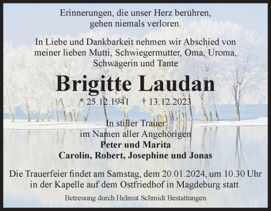 Traueranzeige von Brigitte Laudan von Volksstimme Magdeburg