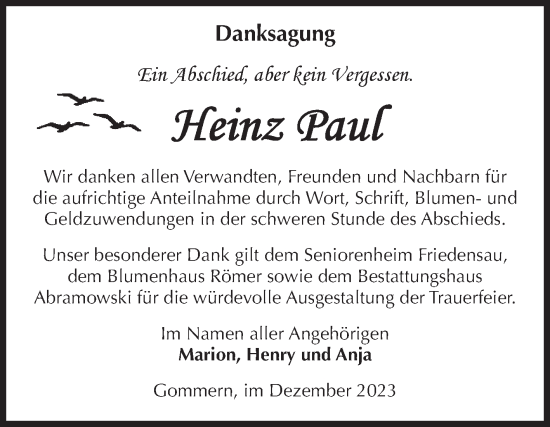 Traueranzeige von Ifei-nz Paul von Volksstimme Burg/Genthin