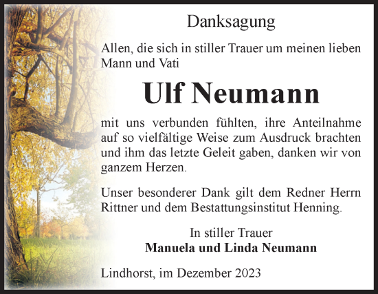 Traueranzeige von Ulf Neumann von Volksstimme Haldensleben/Wolmirstedt
