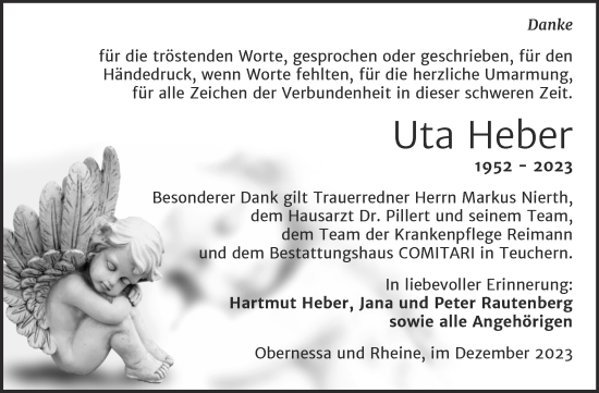 Traueranzeige von Uta Heber von Trauerkombi Weißenfels