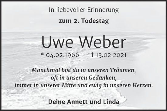Traueranzeige von Uwe Weber von Trauerkombi Weißenfels