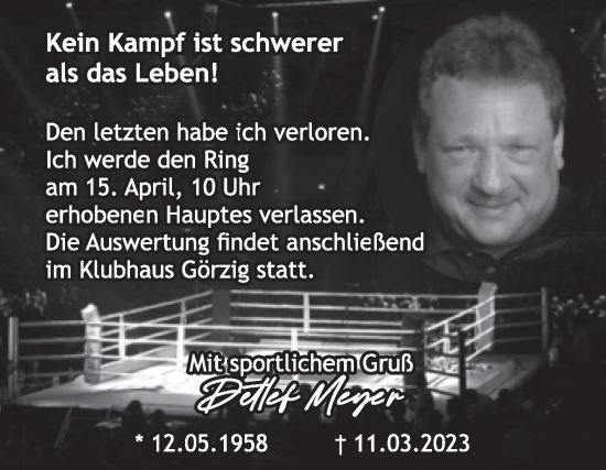 Traueranzeige von Detlef Meyer von Trauerkombi Köthen