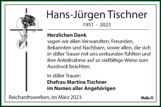 Traueranzeige von Hans-Jürgen Tischner von Trauerkombi Weißenfels