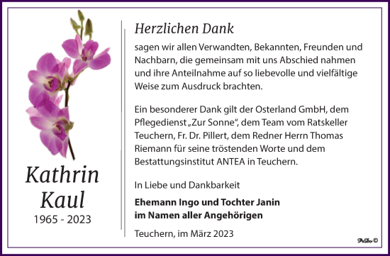 Traueranzeige von Kathrin Kaul von Trauerkombi Weißenfels