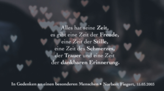 Traueranzeige von Norbert Fiegert von Trauerkombi Wittenberg