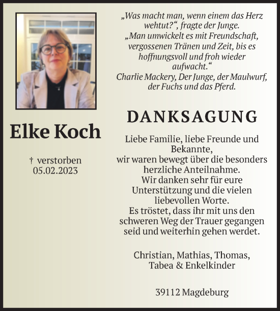 Traueranzeige von Elke Koch von Volksstimme Magdeburg