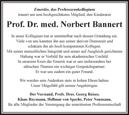Traueranzeige von Norbert Bannert von Volksstimme Magdeburg