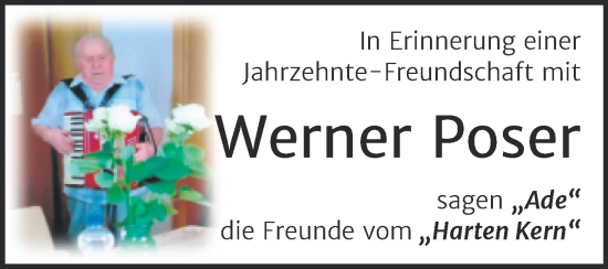 Traueranzeige von Werner Poser von Trauerkombi Weißenfels
