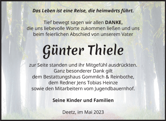 Traueranzeige von Günter Thiele von Volksstimme Zerbst