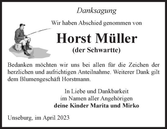Traueranzeige von Horst Müller von Volksstimme Staßfurt