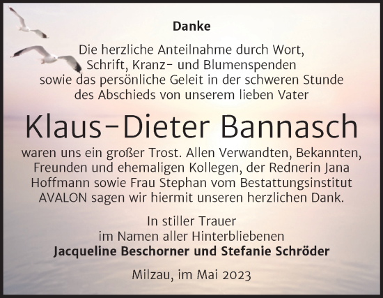 Traueranzeige von Klaus-Dieter Bannasch von Trauerkombi Merseburg