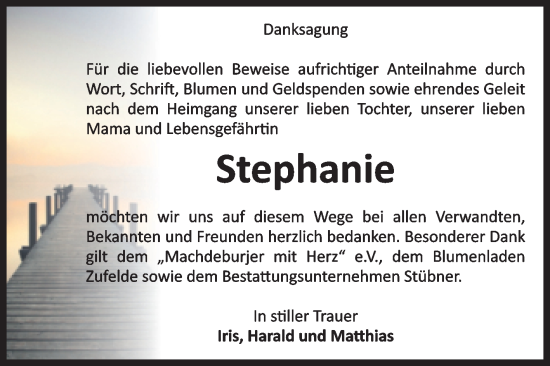 Traueranzeige von Stephanie  von Volksstimme Haldensleben/Wolmirstedt