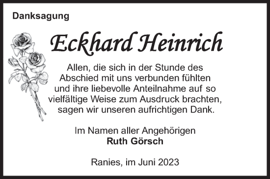 Traueranzeige von Eckhard Heinrich von Volksstimme Schönebeck
