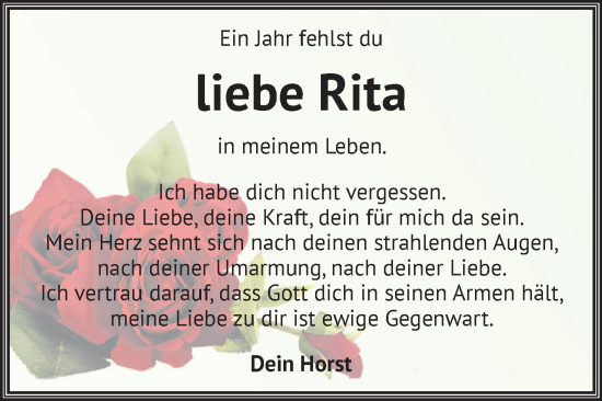 Traueranzeige von Rita  von Volksstimme Magdeburg