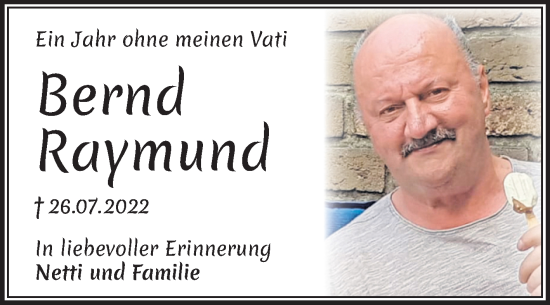 Traueranzeige von Bernd Raymund von Trauerkombi Merseburg