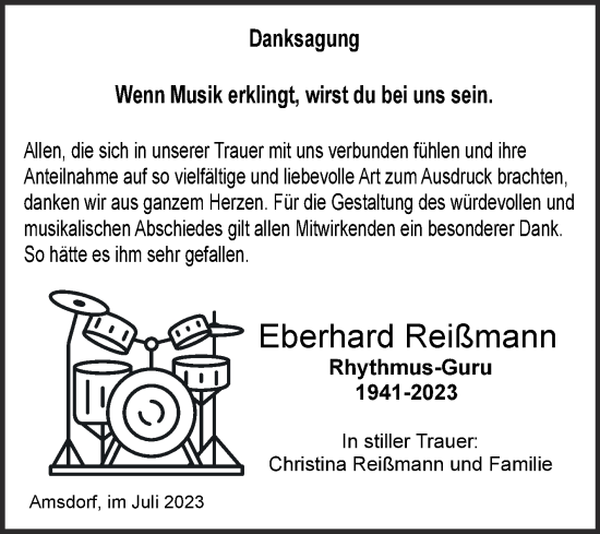 Traueranzeige von Eberhard Reißmann von Trauerkombi Mansfelder Land
