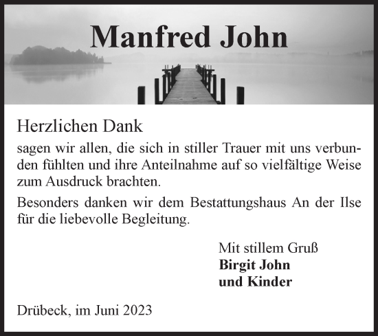 Traueranzeige von Manfred John von Volksstimme Wernigerode