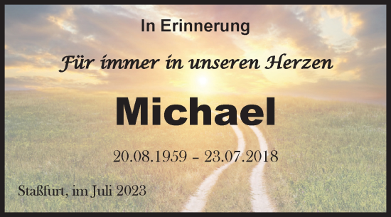 Traueranzeige von Michael  von Volksstimme Staßfurt