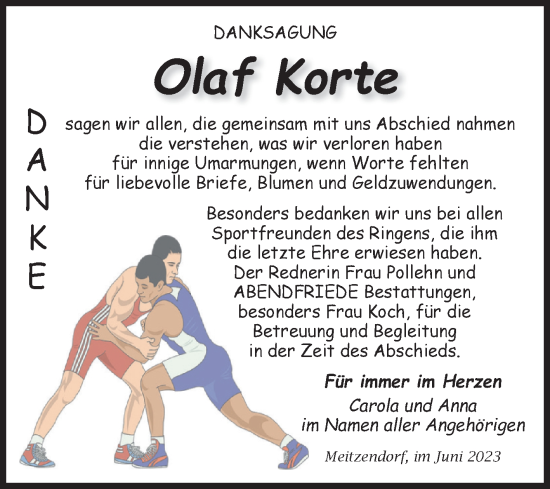 Traueranzeige von Olaf Korte von Volksstimme Magdeburg