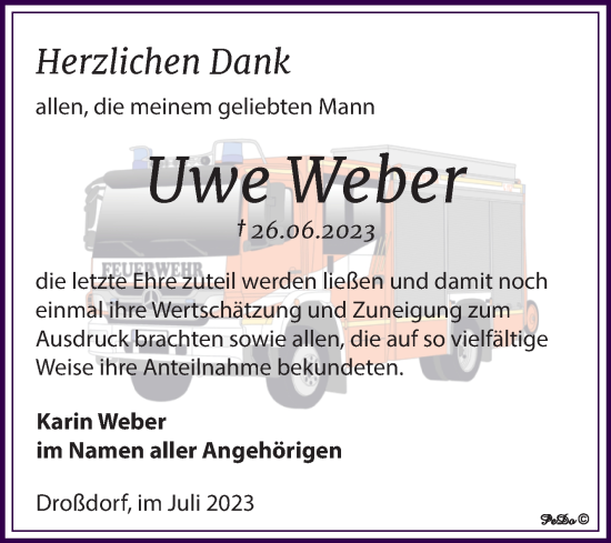 Traueranzeige von Uwe Weber von Trauerkombi Zeitz
