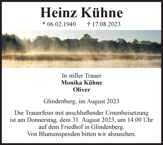 Traueranzeige von Heinz Kühne von Volksstimme Haldensleben/Wolmirstedt