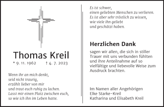 Traueranzeige von Thomas Kreil von Trauerkombi Zeitz