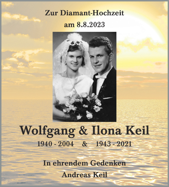 Traueranzeige von Wolfgang und Ilona Keil von Mitteldeutsche Zeitung Bitterfeld