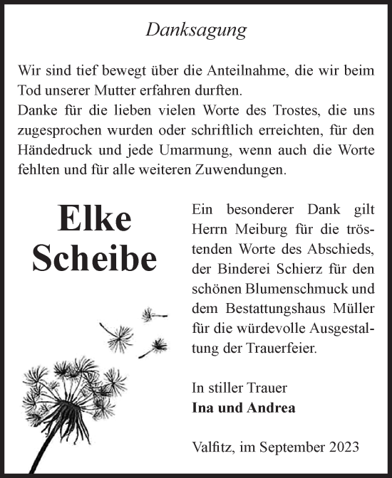 Traueranzeige von Elke Scheibe von Volksstimme Altmark West
