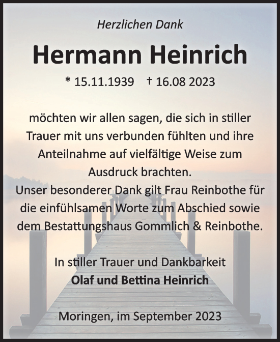 Traueranzeige von Hermann Heinrich von Volksstimme Zerbst
