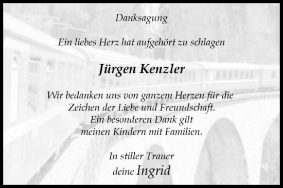 Traueranzeige von Jürgen Kenzler von Volksstimme Zerbst