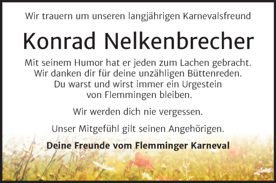 Traueranzeige von Konrad Nelkenbrecher von Naumburger Tageblatt