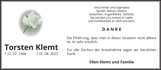 Traueranzeige von Torsten Klemt von Volksstimme Altmark West