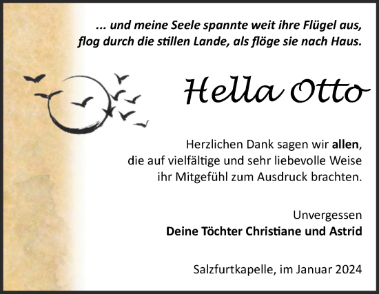 Traueranzeige von Hella Otto von Trauerkombi Bitterfeld