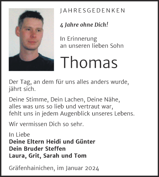 Traueranzeige von Thomas  von Trauerkombi Wittenberg