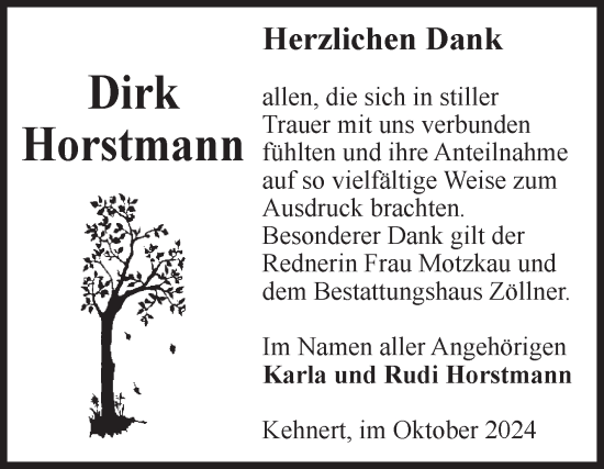 Traueranzeige von Dirk Horstmann von Volksstimme Altmark Ost