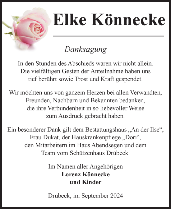 Traueranzeige von Elke Könnecke von Volksstimme Wernigerode