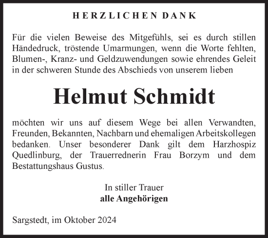 Traueranzeige von Helmut Schmidt von Volksstimme Halberstadt