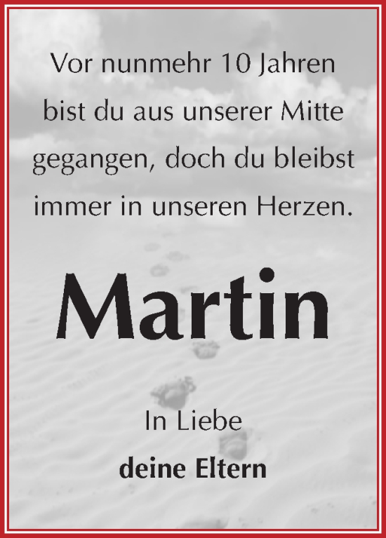 Traueranzeige von Martin  von Volksstimme Magdeburg