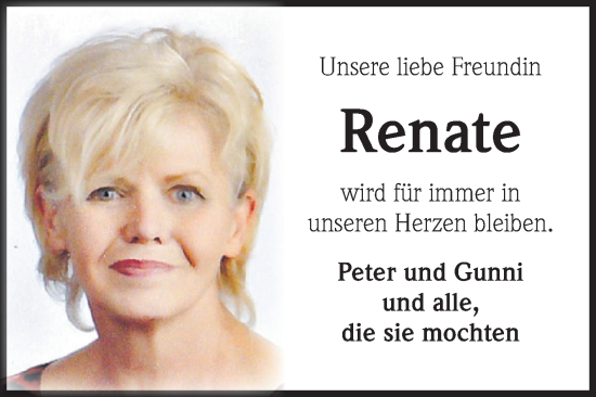 Traueranzeige von Renate  von Volksstimme Magdeburg