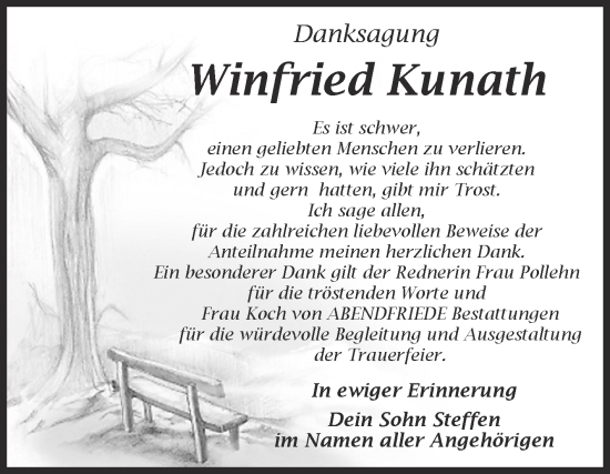 Traueranzeige von Winfried Kunath von Volksstimme Haldensleben/Wolmirstedt