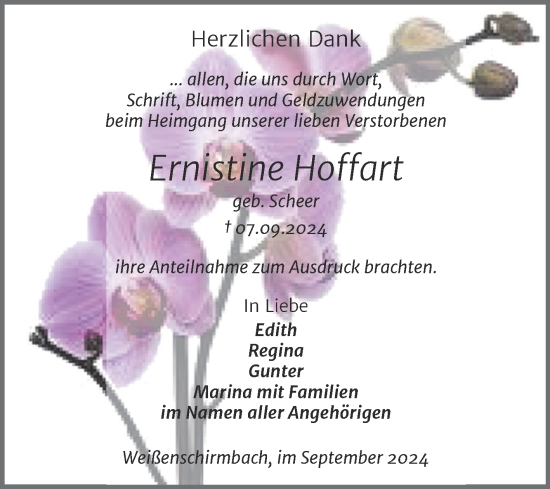 Traueranzeige von Ernistine  Hoffart von Super Sonntag Merseburg/Querfurt