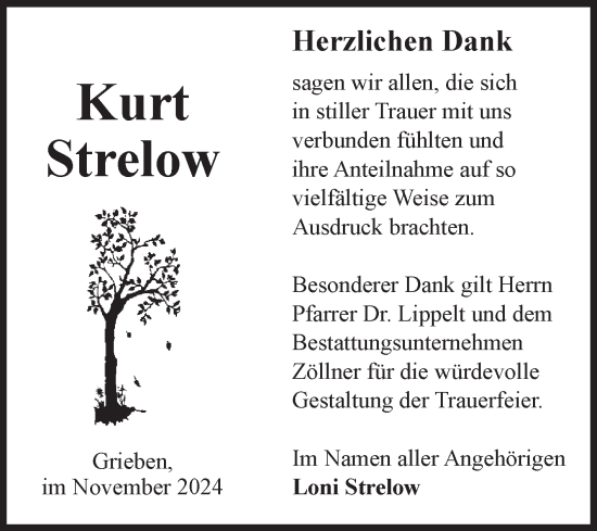 Traueranzeige von Kurt Strelow von Volksstimme Altmark Ost