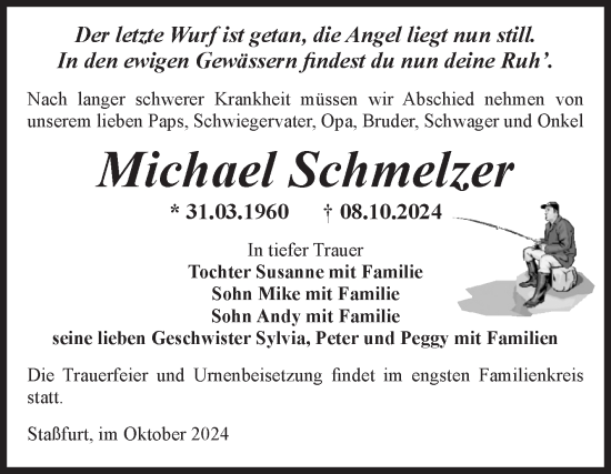Traueranzeige von Michael Schmelzer von Volksstimme Staßfurt