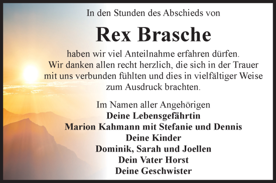 Traueranzeige von Rex Brasche 
