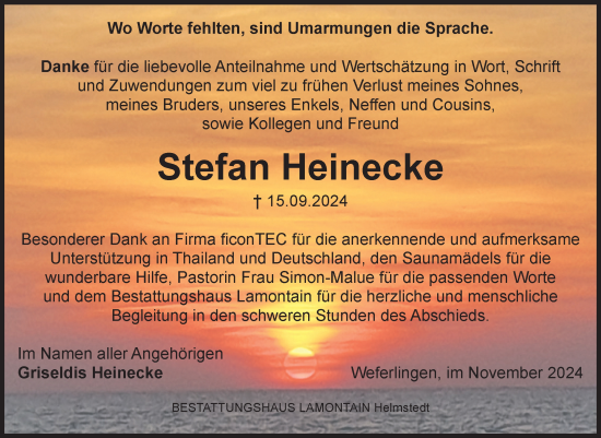 Traueranzeige von Stefan Heinecke von Volksstimme Haldensleben/Wolmirstedt