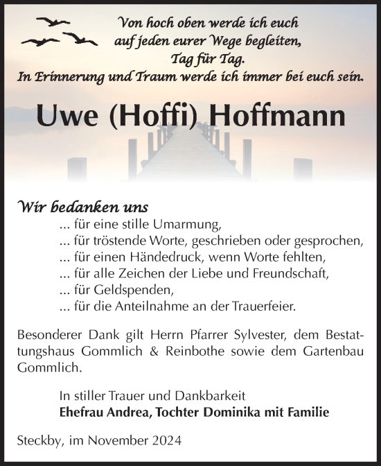 Traueranzeige von Uwe Hoffmann von Volksstimme Zerbst