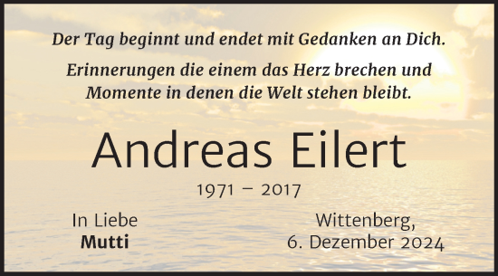 Traueranzeige von Andreas Eilert von Trauerkombi Wittenberg