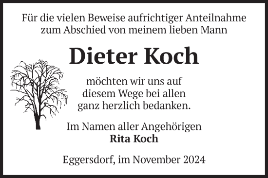 Traueranzeige von Dieter Koch von Volksstimme Schönebeck